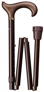 Laska aluminiowa składana Gastrock - FALTSTOCK SOFT - brązowa - extra long