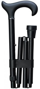 Laska aluminiowa składana Gastrock - FALTSTOCK SOFT - czarna