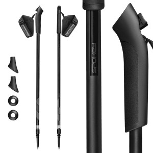 Kije Nordic Walking teleskopowe SPOKEY CLOUD - czarne