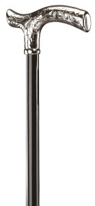 Laska drewniana Gastrock - FANCY-CHROM - czarna
