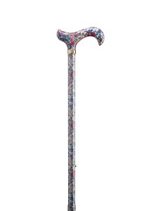 Laska aluminiowa Classic Canes - srebrne kwiaty