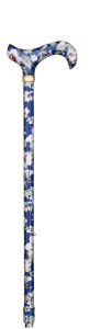 Laska aluminiowa Classic Canes - niebieska w kwiaty
