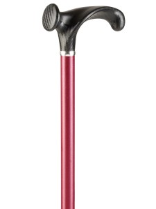 Laska metalowa Ossenberg z anatomicznym uchwytem - czerwona struktura - lewa