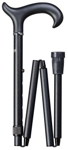 Laska  aluminiowa składana Gastrock - FALSTOCK - czarna struktura