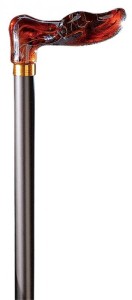 Laska  aluminiowa Gastrock - XL-FISCHER - brązowa bursztyn -  LEWA - extra long